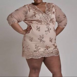 Tan Embellished Dress - Plus Size